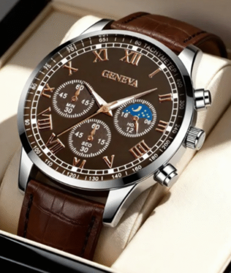 Men's New Fashion - Casual Trendy Round Quartz Watch Set